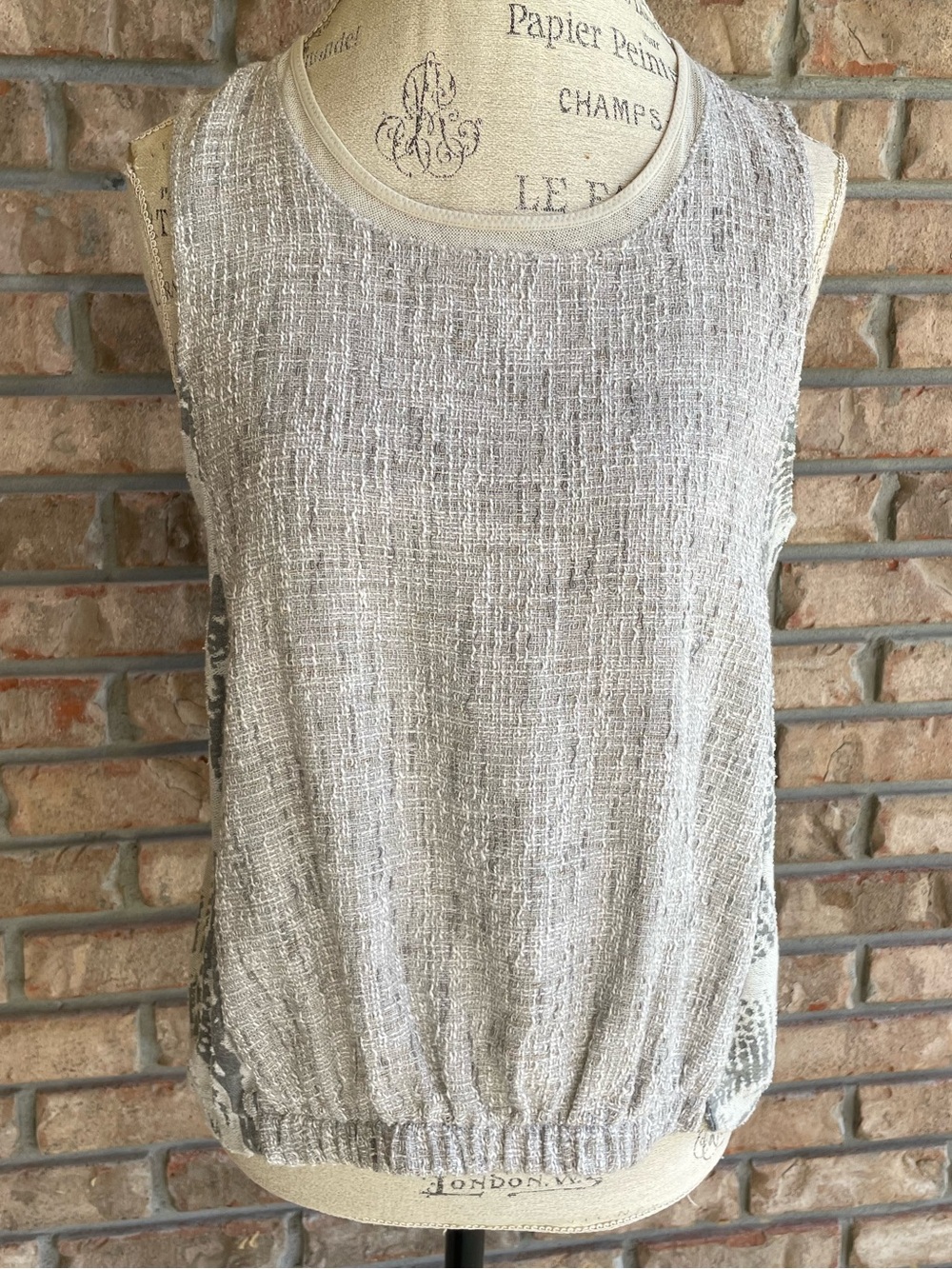 Anthropologie Akemi + Kin Marietta Cocoon Mixed Media Canvas Tweed Tank
